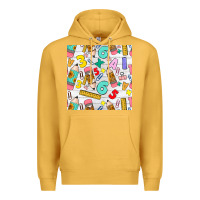 Mustard back to school seamless pattern Premium Hoodie - BundleAndBundleShop