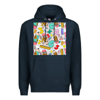 Navy back to school seamless pattern Premium Hoodie - BundleAndBundleShop