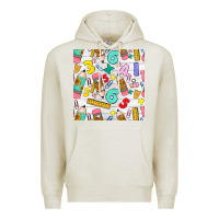 Oatmeal Heather back to school seamless pattern Premium Hoodie - BundleAndBundleShop