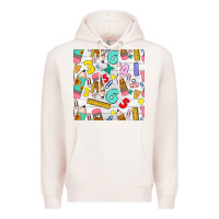 Pale Pink back to school seamless pattern Premium Hoodie - BundleAndBundleShop