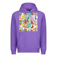Purple back to school seamless pattern Premium Hoodie - BundleAndBundleShop