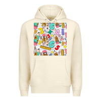 Sandshell back to school seamless pattern Premium Hoodie - BundleAndBundleShop