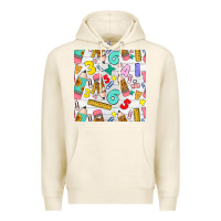 Tofu back to school seamless pattern Premium Hoodie - BundleAndBundleShop