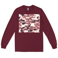 Burgundy milky camouflage Long Sleeve Tee - BarkalooDesign