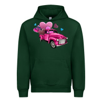 Forest Green truck with hearts Urban Hoodie - AdoDesignShop