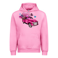 Fuchsia Pink truck with hearts Urban Hoodie - AdoDesignShop