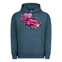 Pigment Midnight Navy truck with hearts Urban Hoodie - AdoDesignShop