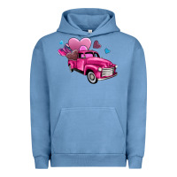 Pigment Pebble Blue truck with hearts Urban Hoodie - AdoDesignShop