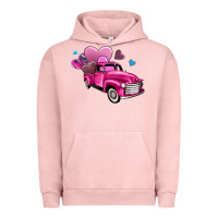 Pigment Salmon truck with hearts Urban Hoodie - AdoDesignShop