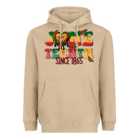 Mushroom juneteenth since 1865 with heart Heavyweight Hoodie - texasbilliewilder