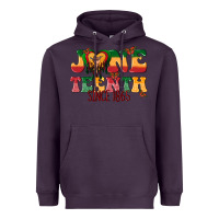 Plum juneteenth since 1865 with heart Heavyweight Hoodie - texasbilliewilder