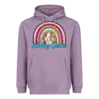 Lavender happy easter rainbow bunny Heavyweight Hoodie - RanaPortraitStore