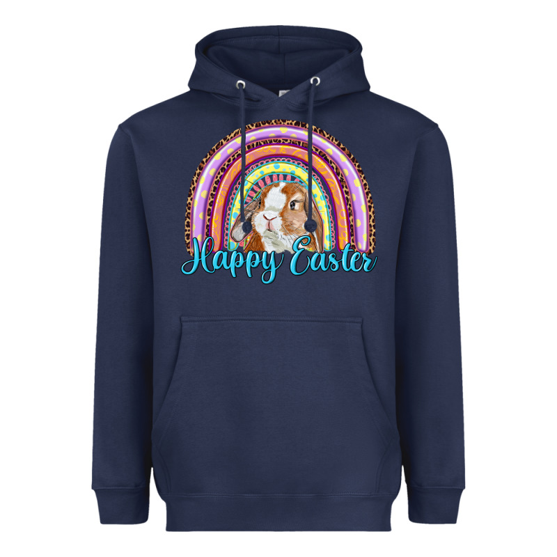 Happy Easter Rainbow Bunny Heavyweight Hoodie by RanaPortraitStore | Teevron
