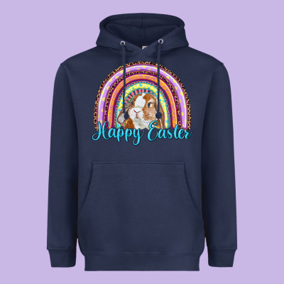 Heavyweight Hoodie happy easter rainbow bunny