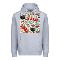 Heather Grey graduation 2022 seamless pattern Premium Hoodie - BundleAndBundleShop