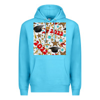 Ocean Blue graduation 2022 seamless pattern Premium Hoodie - BundleAndBundleShop