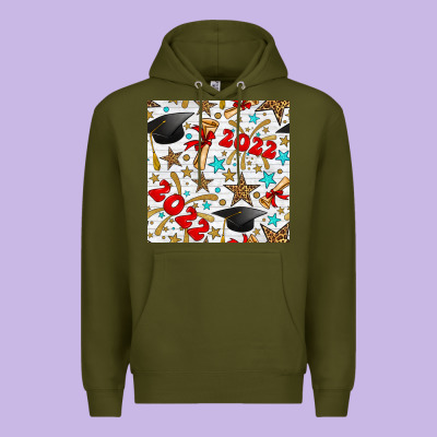 Graduation 2022 Seamless Pattern Premium Hoodie Designed By Bundleandbundleshop