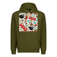 Army Green graduation 2022 seamless pattern Premium Hoodie - BundleAndBundleShop