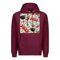 Burgundy graduation 2022 seamless pattern Premium Hoodie - BundleAndBundleShop