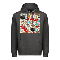 Charcoal Heather graduation 2022 seamless pattern Premium Hoodie - BundleAndBundleShop
