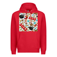 Red graduation 2022 seamless pattern Premium Hoodie - BundleAndBundleShop