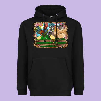 Heavyweight Hoodie Happy easter rooster chicken and chick