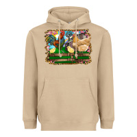 Mushroom Happy easter rooster chicken and chick Heavyweight Hoodie - RanaPortraitStore
