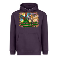 Plum Happy easter rooster chicken and chick Heavyweight Hoodie - RanaPortraitStore