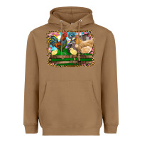 Toasted Coconut Happy easter rooster chicken and chick Heavyweight Hoodie - RanaPortraitStore