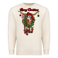 Sandshell merry christmas longhorn cow Premium Sweatshirt - RanaPortraitStore