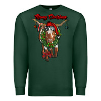 Sports Green merry christmas longhorn cow Premium Sweatshirt - RanaPortraitStore