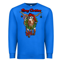 True Royal merry christmas longhorn cow Premium Sweatshirt - RanaPortraitStore