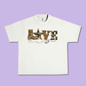Camouflage Military Boots Love Urban Heavy Tee Designed By Artiststas