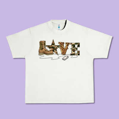 Camouflage Military Boots Love Urban Heavy Tee Designed By Artiststas