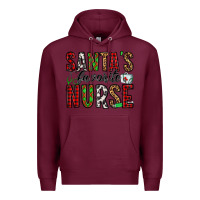 Burgundy santa's favorite nurse Premium Hoodie - Jasminsmagicworld