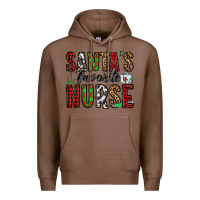 Chestnut santa's favorite nurse Premium Hoodie - Jasminsmagicworld