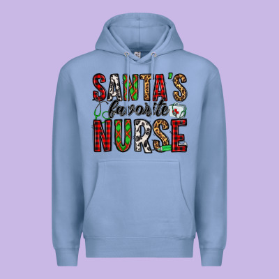 Santa's Favorite Nurse Premium Hoodie Designed By Jasminsmagicworld