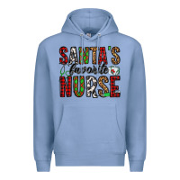 Colony Blue santa's favorite nurse Premium Hoodie - Jasminsmagicworld