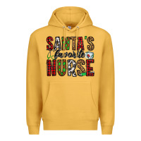 Mustard santa's favorite nurse Premium Hoodie - Jasminsmagicworld