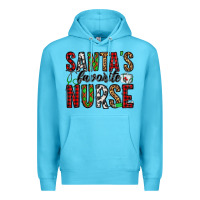 Ocean Blue santa's favorite nurse Premium Hoodie - Jasminsmagicworld
