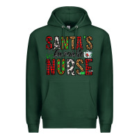 Sports Green santa's favorite nurse Premium Hoodie - Jasminsmagicworld