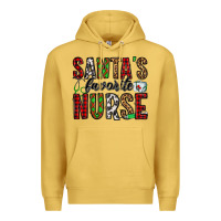 Antique Gold santa's favorite nurse Premium Hoodie - Jasminsmagicworld