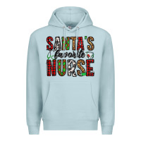 Blue Mist santa's favorite nurse Premium Hoodie - Jasminsmagicworld