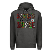 Charcoal Heather santa's favorite nurse Premium Hoodie - Jasminsmagicworld