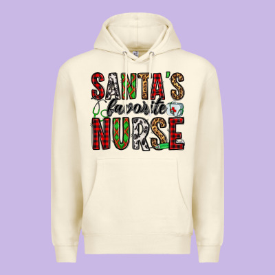 Santa's Favorite Nurse Premium Hoodie Designed By Jasminsmagicworld
