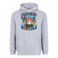 Heather Grey campfires and coctails Heavyweight Hoodie - Zillion Design Studio