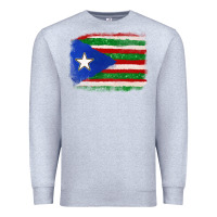 Heather Grey Mexico and Puerto Rico Flag Premium Sweatshirt - texasbilliewilder