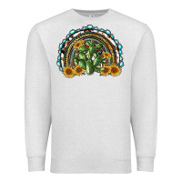 Oatmeal Heather western rainbow with cactus Premium Sweatshirt - RanaPortraitStore
