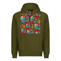 Army Green back to school with apple seamless pattern Premium Hoodie - BundleAndBundleShop