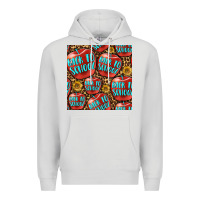 Dove Grey back to school with apple seamless pattern Premium Hoodie - BundleAndBundleShop